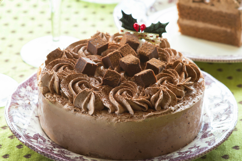 クリスマスチョコレートケーキアップ