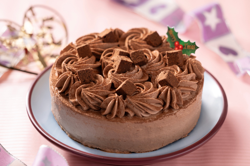 クリスマスチョコレートケーキアップ